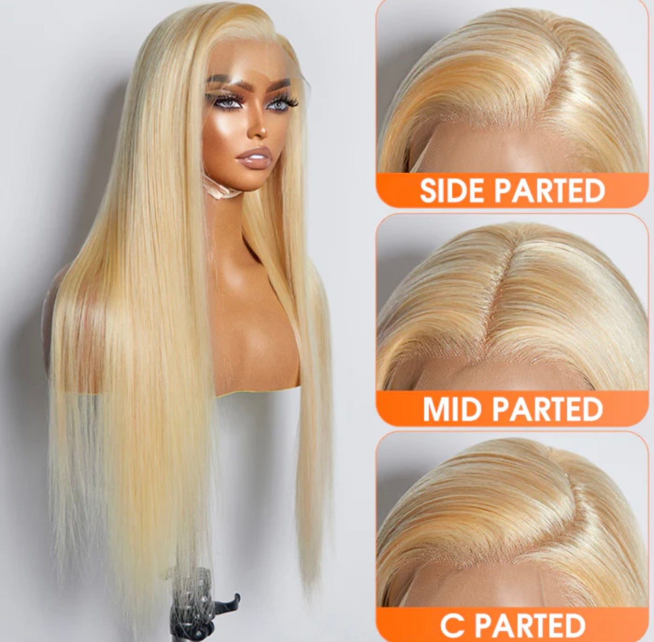 Lace Wigs / 16-30 Inch Pre-Plucked 13"X4" #613 Straight Lace Frontal Wig 200% Density