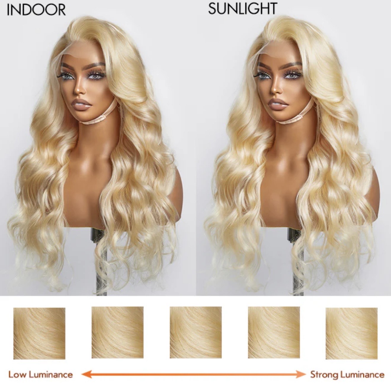 Lace Wigs / 18-28 Inch Pre-Plucked 13"X4" #613 Body Wavy Lace Frontal Wigs 150% Density-100% Human Hair