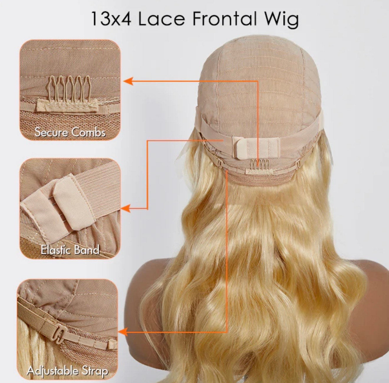 Lace Wigs / 18-28 Inch Pre-Plucked 13"X4" #613 Body Wavy Lace Frontal Wigs 150% Density-100% Human Hair