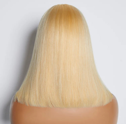 10-14 Inch Pre-Plucked 13"x4" #613 Straight Bob Lace Frontal Wig 150% Density