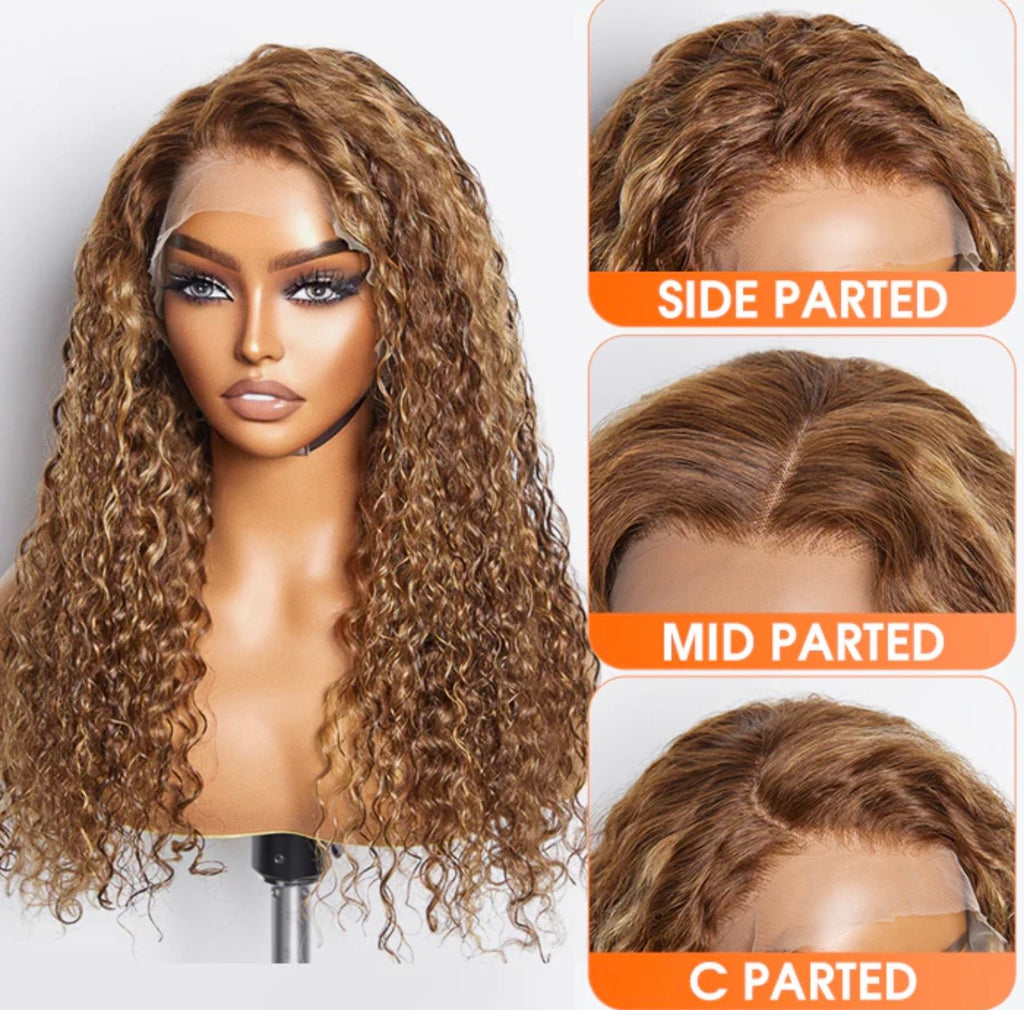 Colored Wigs| 22-24 Inch Pre-Plucked 13"X4" Lace Front Water Wavy Wig Free Part 150% Density-100% Human Hair