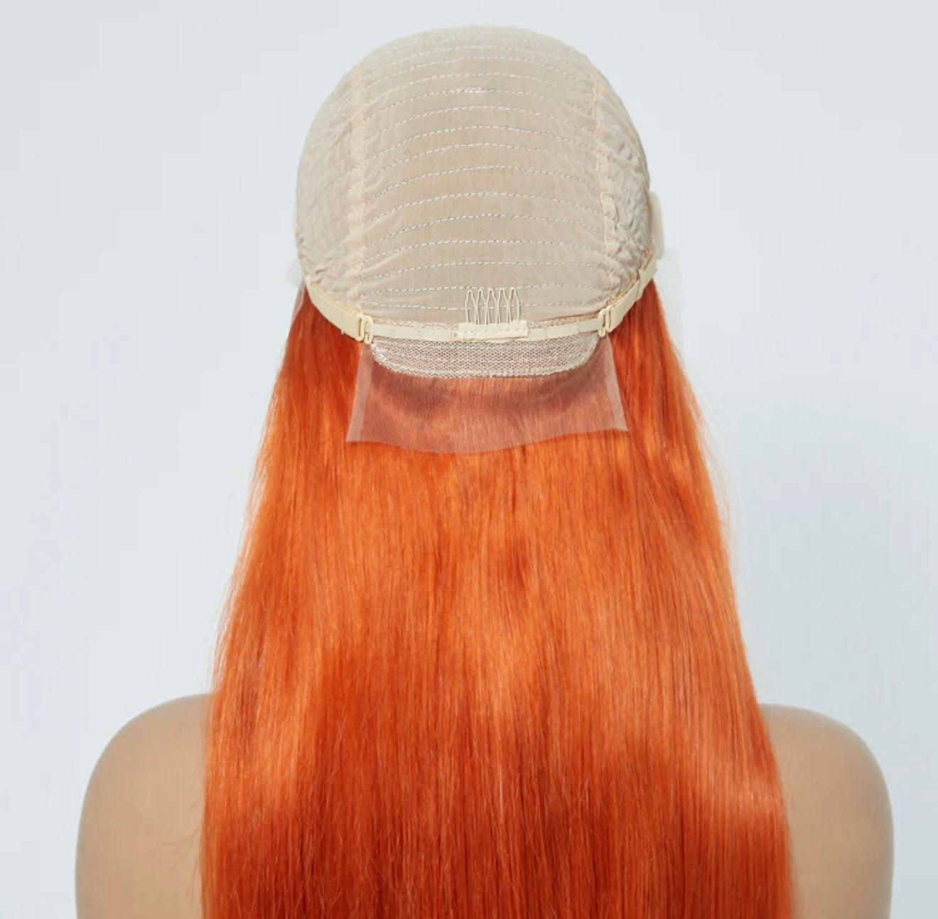 24 Inches Ginger 13"X4" Lace Front Straight Wig Pre-Plucked Free Part 150% Density-100% Human Hair