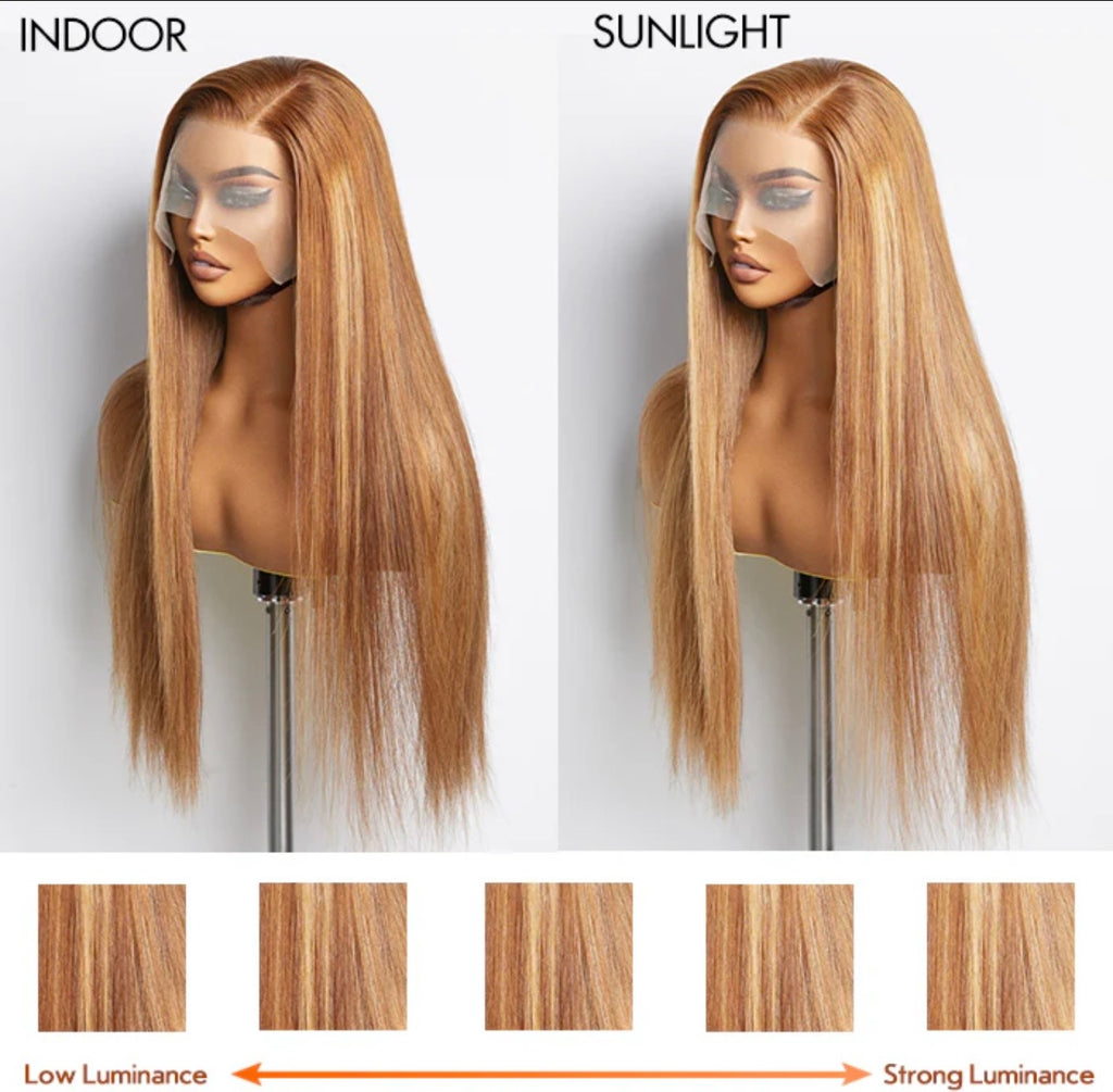 Colored Wigs / 18-24 Inch Pre-Plucked 13"X4" Lace Front Straight Wig Free Part 150% Density-100% Human Hair
