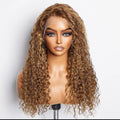 Colored Wigs| 22-24 Inch Pre-Plucked 13"X4" Lace Front Water Wavy Wig Free Part 150% Density-100% Human Hair